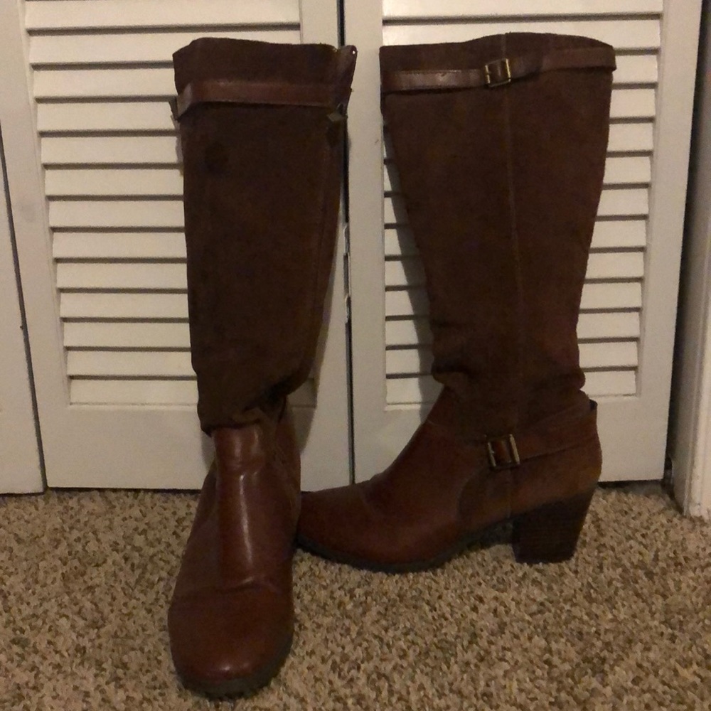 Knee high leather/ suede boots
